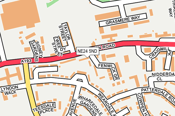 NE24 5ND map - OS OpenMap – Local (Ordnance Survey)