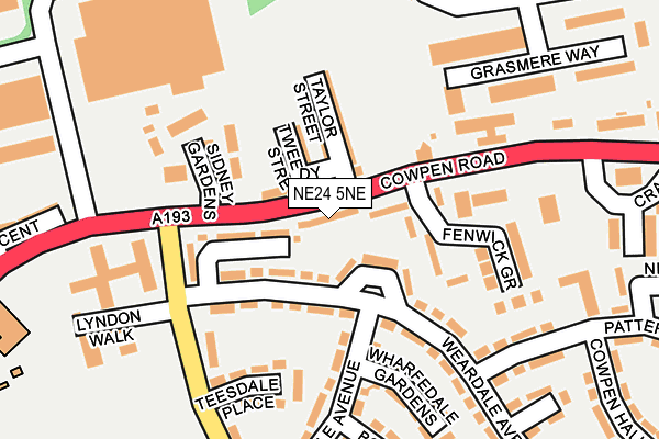 NE24 5NE map - OS OpenMap – Local (Ordnance Survey)