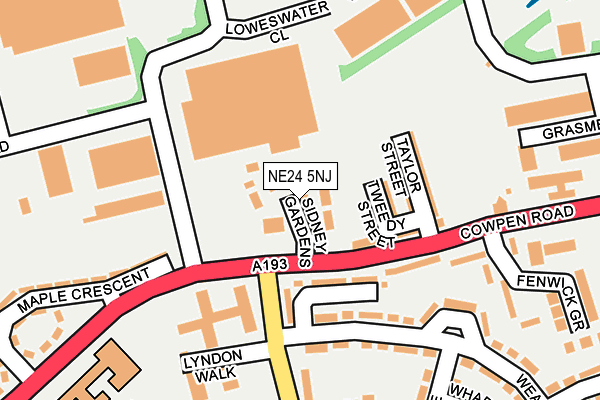 NE24 5NJ map - OS OpenMap – Local (Ordnance Survey)