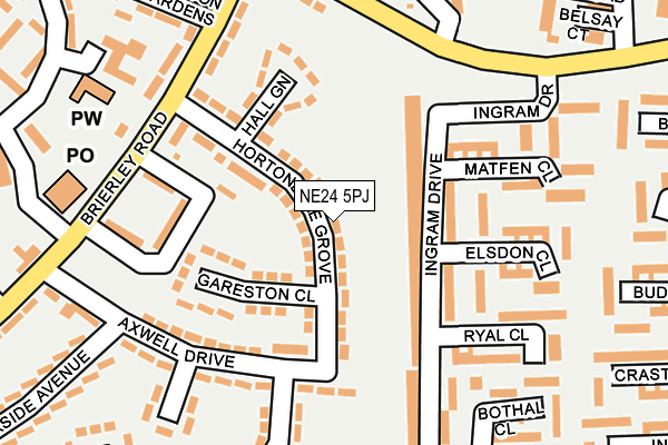 NE24 5PJ map - OS OpenMap – Local (Ordnance Survey)