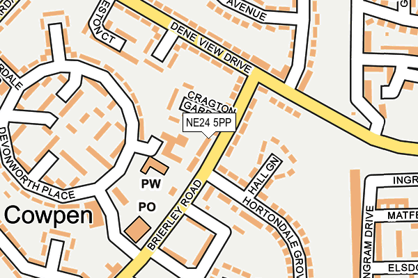 NE24 5PP map - OS OpenMap – Local (Ordnance Survey)
