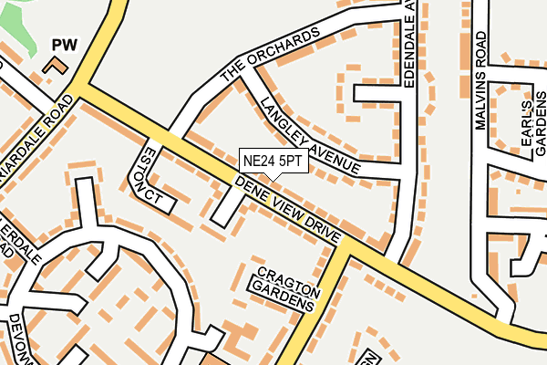 NE24 5PT map - OS OpenMap – Local (Ordnance Survey)
