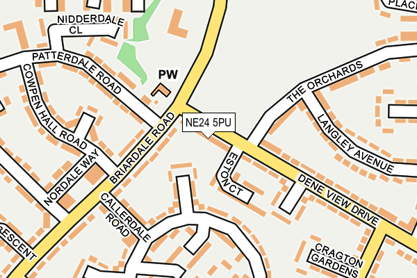 NE24 5PU map - OS OpenMap – Local (Ordnance Survey)