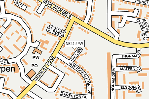NE24 5PW map - OS OpenMap – Local (Ordnance Survey)