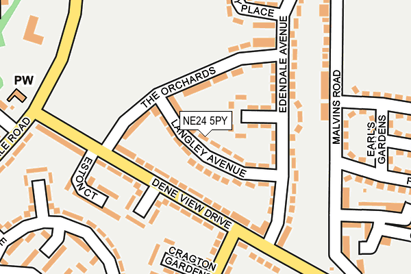 NE24 5PY map - OS OpenMap – Local (Ordnance Survey)