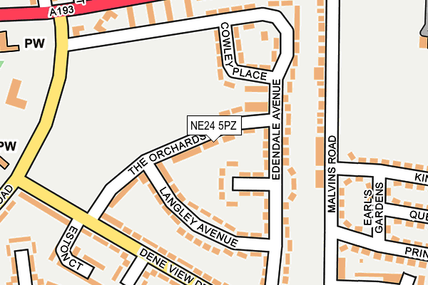 NE24 5PZ map - OS OpenMap – Local (Ordnance Survey)
