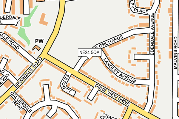 NE24 5QA map - OS OpenMap – Local (Ordnance Survey)