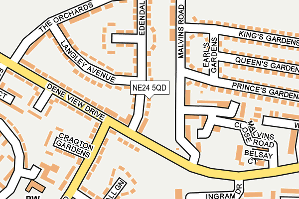 NE24 5QD map - OS OpenMap – Local (Ordnance Survey)