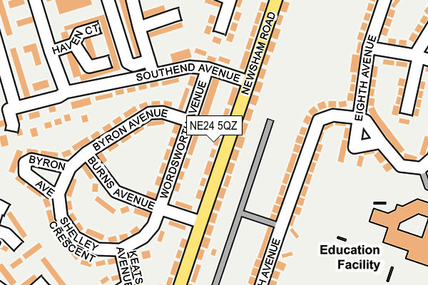 NE24 5QZ map - OS OpenMap – Local (Ordnance Survey)