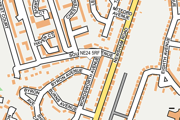 NE24 5RF map - OS OpenMap – Local (Ordnance Survey)