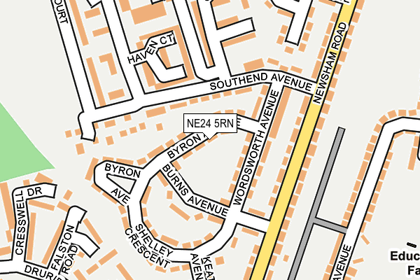 NE24 5RN map - OS OpenMap – Local (Ordnance Survey)