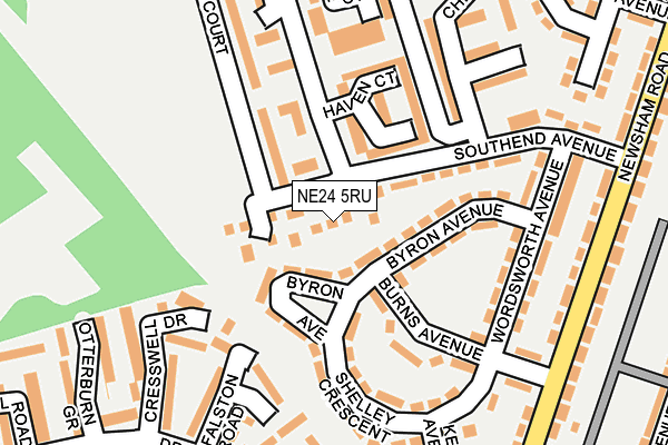 NE24 5RU map - OS OpenMap – Local (Ordnance Survey)