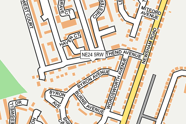 NE24 5RW map - OS OpenMap – Local (Ordnance Survey)