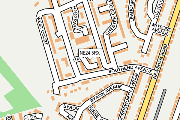 NE24 5RX map - OS OpenMap – Local (Ordnance Survey)