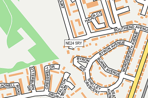 NE24 5RY map - OS OpenMap – Local (Ordnance Survey)