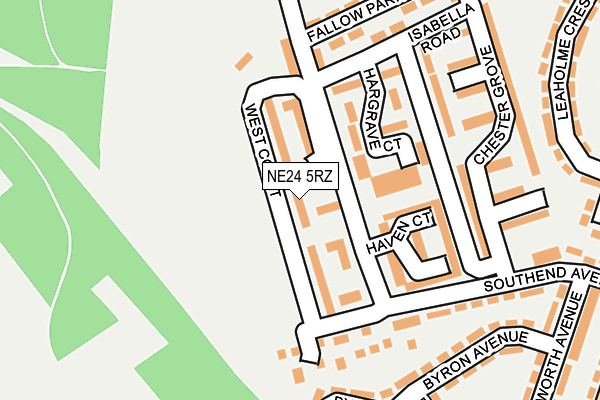 NE24 5RZ map - OS OpenMap – Local (Ordnance Survey)