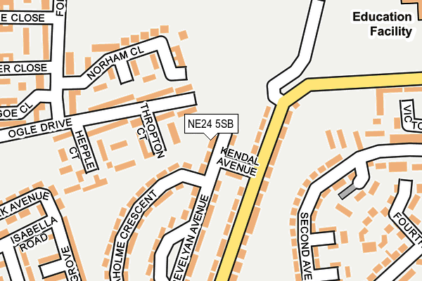 NE24 5SB map - OS OpenMap – Local (Ordnance Survey)