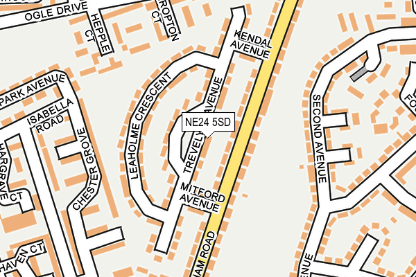 NE24 5SD map - OS OpenMap – Local (Ordnance Survey)