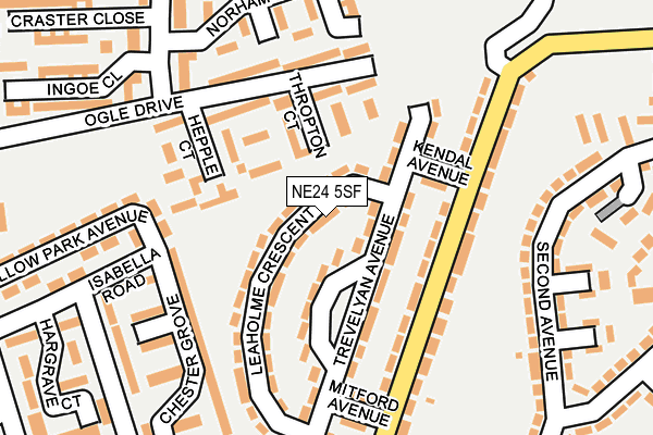 NE24 5SF map - OS OpenMap – Local (Ordnance Survey)