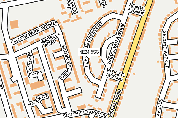 NE24 5SG map - OS OpenMap – Local (Ordnance Survey)