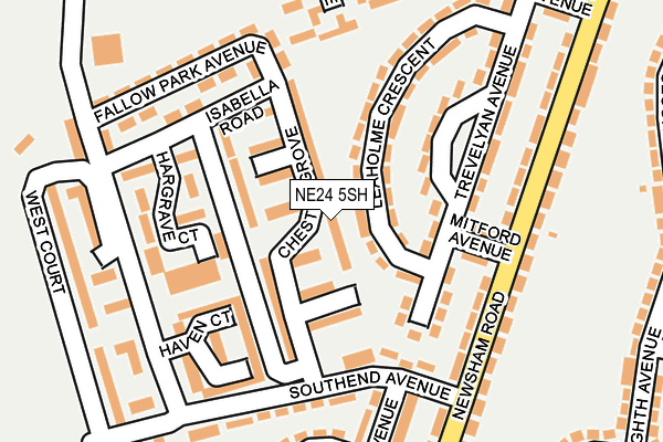 NE24 5SH map - OS OpenMap – Local (Ordnance Survey)