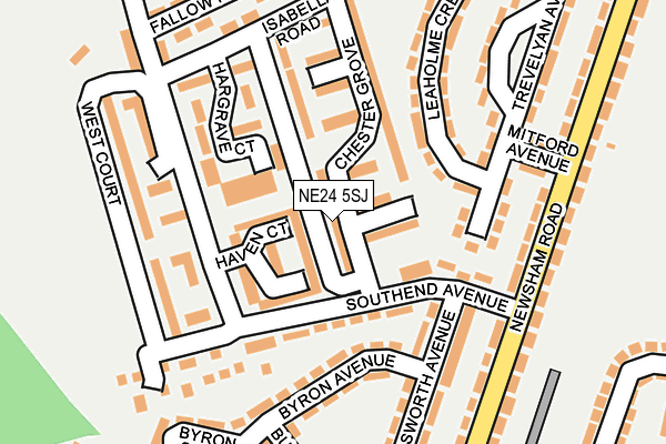 NE24 5SJ map - OS OpenMap – Local (Ordnance Survey)
