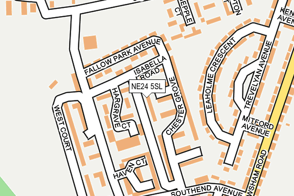NE24 5SL map - OS OpenMap – Local (Ordnance Survey)