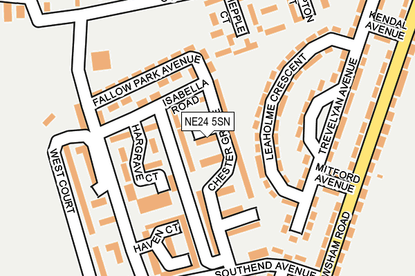 NE24 5SN map - OS OpenMap – Local (Ordnance Survey)