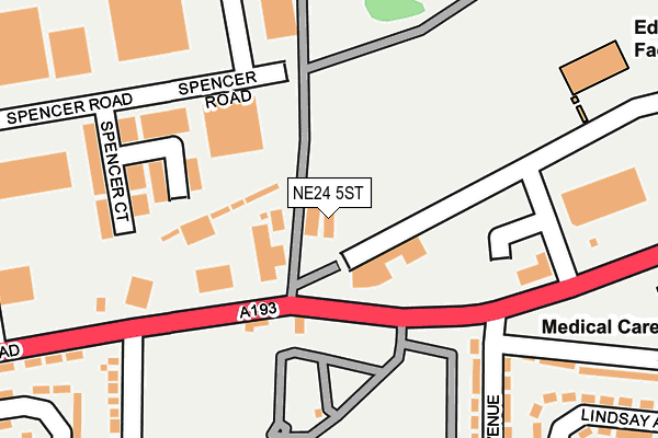 NE24 5ST map - OS OpenMap – Local (Ordnance Survey)