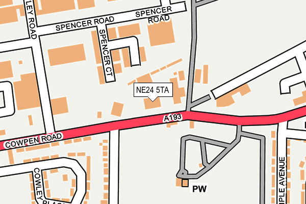 NE24 5TA map - OS OpenMap – Local (Ordnance Survey)