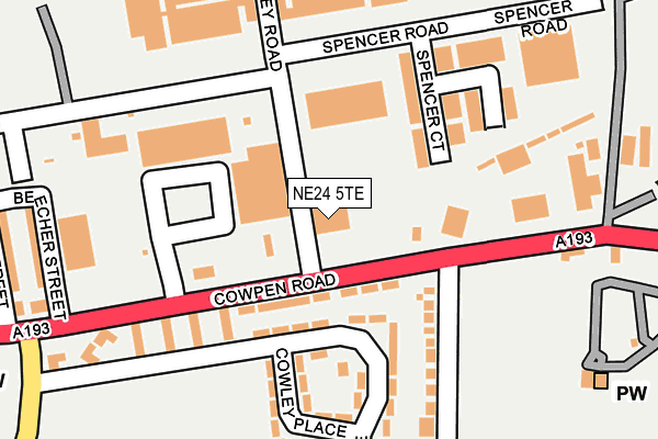 NE24 5TE map - OS OpenMap – Local (Ordnance Survey)