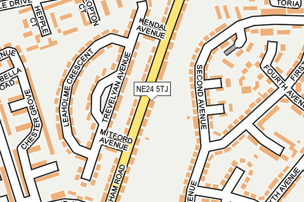 NE24 5TJ map - OS OpenMap – Local (Ordnance Survey)