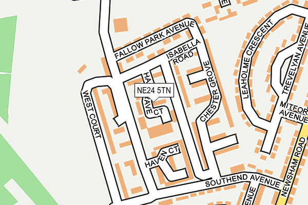 NE24 5TN map - OS OpenMap – Local (Ordnance Survey)