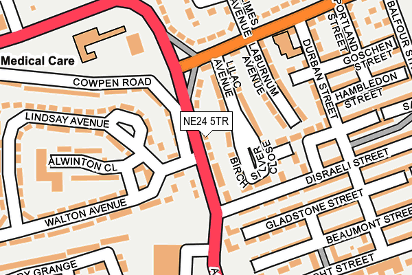NE24 5TR map - OS OpenMap – Local (Ordnance Survey)