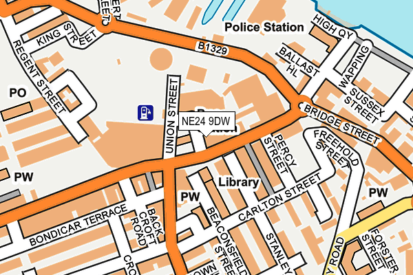 NE24 9DW map - OS OpenMap – Local (Ordnance Survey)