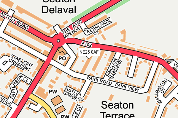 NE25 0AF map - OS OpenMap – Local (Ordnance Survey)