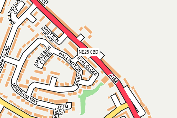 NE25 0BD map - OS OpenMap – Local (Ordnance Survey)