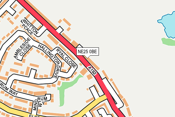 NE25 0BE map - OS OpenMap – Local (Ordnance Survey)