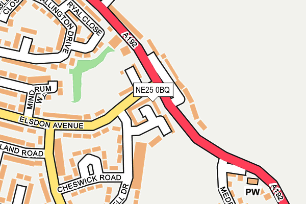NE25 0BQ map - OS OpenMap – Local (Ordnance Survey)