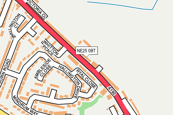 NE25 0BT map - OS OpenMap – Local (Ordnance Survey)