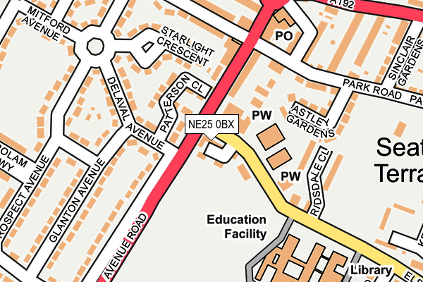 NE25 0BX map - OS OpenMap – Local (Ordnance Survey)