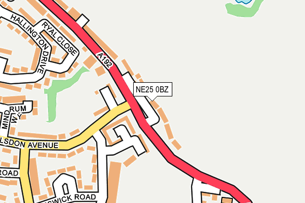 NE25 0BZ map - OS OpenMap – Local (Ordnance Survey)