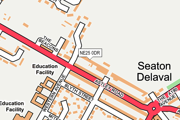 NE25 0DR map - OS OpenMap – Local (Ordnance Survey)