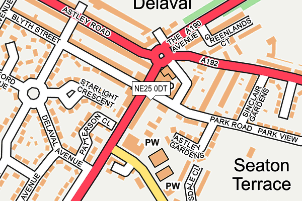 Map of SEATON DELAVAL FAST FOOD LTD at local scale
