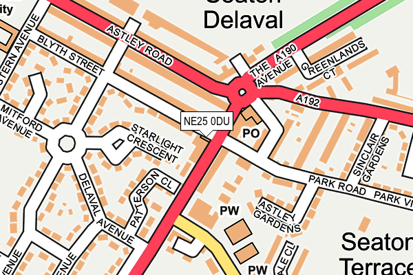 NE25 0DU map - OS OpenMap – Local (Ordnance Survey)
