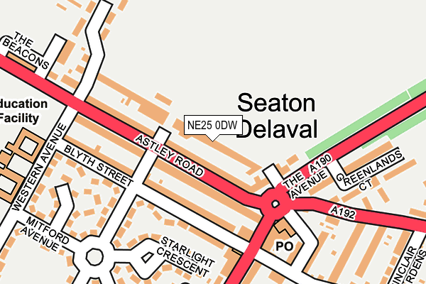 NE25 0DW map - OS OpenMap – Local (Ordnance Survey)