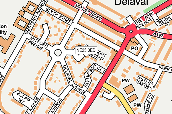 NE25 0ED map - OS OpenMap – Local (Ordnance Survey)