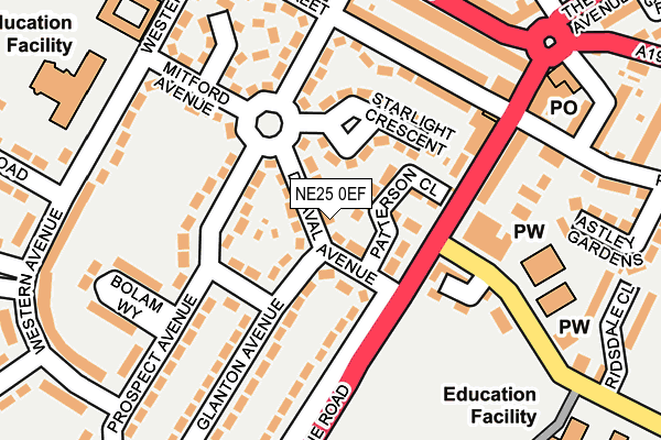 NE25 0EF map - OS OpenMap – Local (Ordnance Survey)