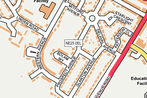 NE25 0EL map - OS OpenMap – Local (Ordnance Survey)