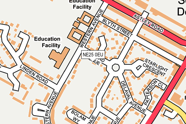 NE25 0EU map - OS OpenMap – Local (Ordnance Survey)